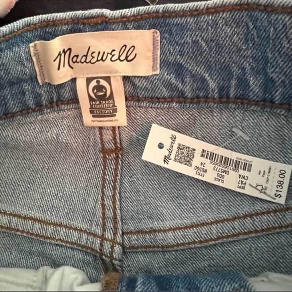 NWT Madewell The Perfect Vintage Jean in Coney Wash: Destroyed Edition Size: 24 - Picture 6 of 13